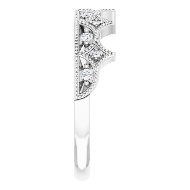 Sterling Silver 1/8 CTW Diamond Crown Ring  
